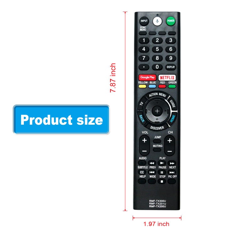 AULCMEET RMF-TX200U Replaced Remote Control Compatible with Sony TV XBR-43X800D XBR-49X800D XBR-49X900E XBR-55X850D XBR-55X900E XBR-55X930D XBR-55X930E XBR-65X850D XBR-65X900E XBR-65X930D XBR-65X930E - Image 3